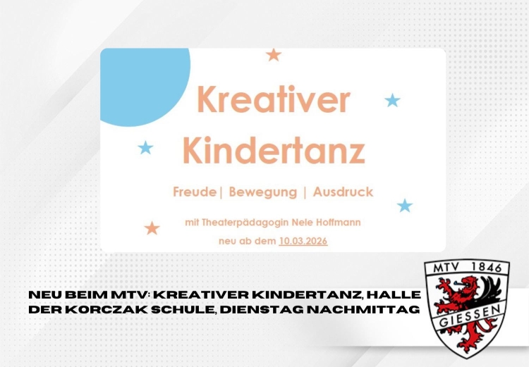 NEU beim MTV: Kreativer Kindertanz, Halle der Korczak Schule, Dienstag Nachmittag
